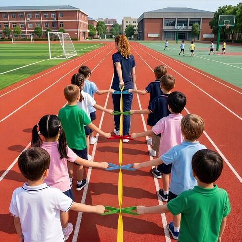 Okllen 2 Pieces Safety Walking Rope with 12 Colorful Handles, Outdoor Daycare Rope for Preschool Daycare Teacher, Nursery, Kindergarten in Kuwait