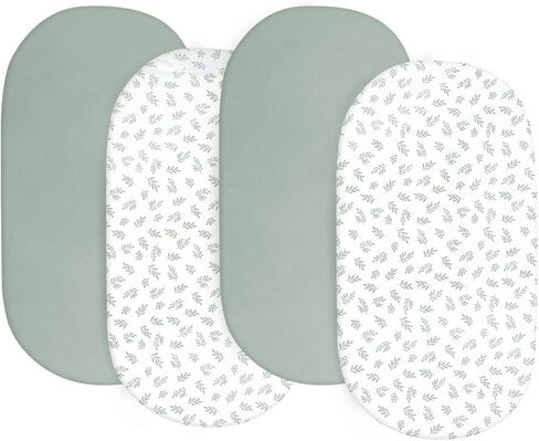 Baby Bassinet Sheets 4 Pack Fit for Baby Delight, Semphis, Kiniew, Jimglo, Cowiewie, JevrJeur, Newton Baby, AirClub, Mika Micky, Ezebaby and Besrey Bassinet, Grey in Kuwait
