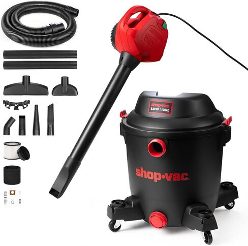 Shop-Vac 12 Gallon 3-in-1 Wet Dry Shop Vacuum with Detachable Blower 5.5HP | Heavy Duty Utility Vacuum for Garage, Workshop, Home, Car, Jobsite Cleaning, Powerful Industrial Vacuum Cleaner in Kuwait