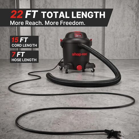Shop-Vac 12 Gallon 3-in-1 Wet Dry Shop Vacuum with Detachable Blower 5.5HP | Heavy Duty Utility Vacuum for Garage, Workshop, Home, Car, Jobsite Cleaning, Powerful Industrial Vacuum Cleaner in Kuwait