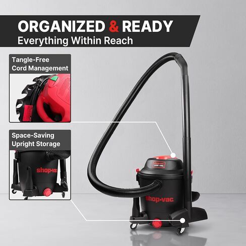 Shop-Vac 12 Gallon 3-in-1 Wet Dry Shop Vacuum with Detachable Blower 5.5HP | Heavy Duty Utility Vacuum for Garage, Workshop, Home, Car, Jobsite Cleaning, Powerful Industrial Vacuum Cleaner in Kuwait