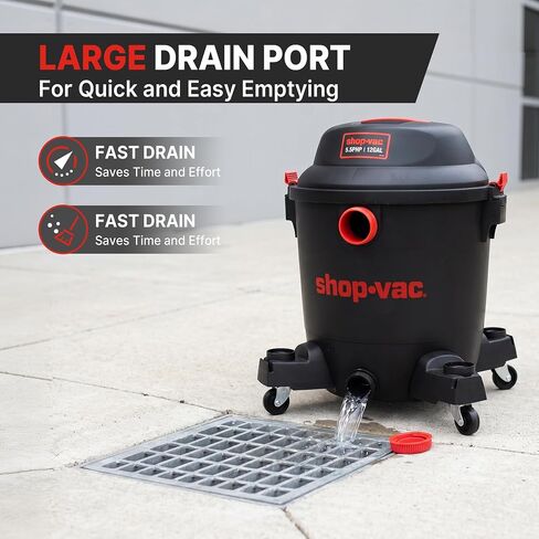 Shop-Vac 12 Gallon 3-in-1 Wet Dry Shop Vacuum with Detachable Blower 5.5HP | Heavy Duty Utility Vacuum for Garage, Workshop, Home, Car, Jobsite Cleaning, Powerful Industrial Vacuum Cleaner in Kuwait