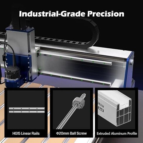 Genmitsu PROVerXL 2X2 CNC Router Machine, 2' x 2' CNC Machine with 710W Spindle, Closed-loop Stepper Motor + 2PCS Upgrade CNC Router Vise Clamp for Large Woodworking & Metalworking Project in Kuwait