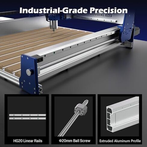 Genmitsu PROVerXL 2X2 CNC Router Machine, 2' x 2' CNC Machine with 710W Spindle, Closed-loop Stepper Motor + 2PCS Upgrade CNC Router Vise Clamp for Large Woodworking & Metalworking Project in Kuwait