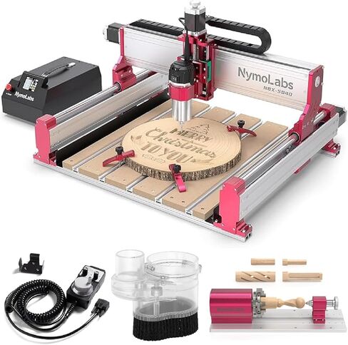 NBX-5040 CNC Router Machine + 4th Axis Rotary Module Kit + 5 Axis CNC MPG Handwheel Controller + Dust Shoe in Kuwait