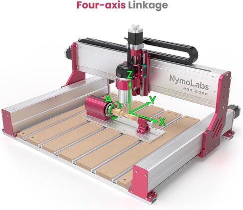 NBX-5040 CNC Router Machine + 4th Axis Rotary Module Kit + 5 Axis CNC MPG Handwheel Controller + Dust Shoe in Kuwait