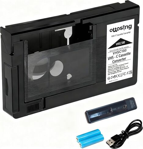 2026 New VHS-C Adapter, SVHS VHS-C to VHS, with Voltage Stabilization Circuit, Suitable for VCR Players, Not Compatible with 8mm/Hi8/Mini DV Tapes in Kuwait