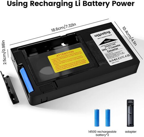 2026 New VHS-C Adapter, SVHS VHS-C to VHS, with Voltage Stabilization Circuit, Suitable for VCR Players, Not Compatible with 8mm/Hi8/Mini DV Tapes in Kuwait