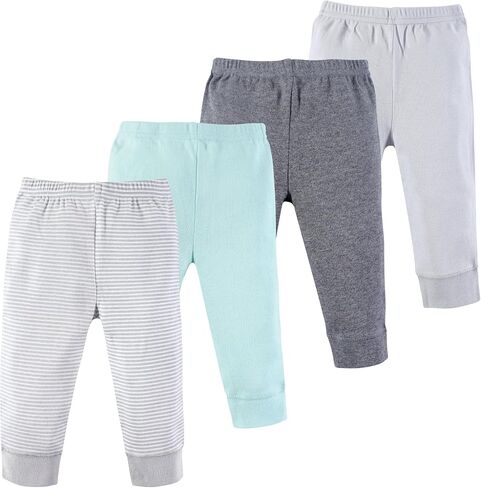 Luvable Friends Basics Unisex Baby Comfy Cotton Pants 4-Pack in Kuwait