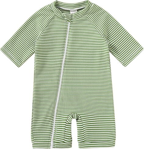 YOUNGER TREE Baby Boys Swimsuit Toddler One Piece Zipper Bathing Suits Short Sleeve Rash Guard Swimwear in Kuwait