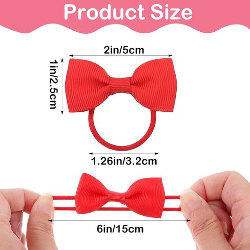 Sibba Baby Hair Ties with Bows, 40 Pcs Elastic Ponytail Holders 2 Inch Mini Bows for Toddler Infants, Ouchless Hair Accessories, 20 Colors in Kuwait
