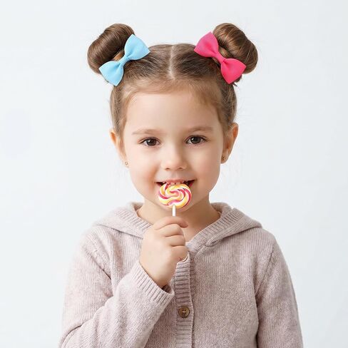 Sibba Baby Hair Ties with Bows, 40 Pcs Elastic Ponytail Holders 2 Inch Mini Bows for Toddler Infants, Ouchless Hair Accessories, 20 Colors in Kuwait