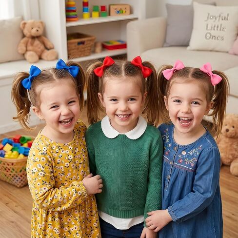 Sibba Baby Hair Ties with Bows, 40 Pcs Elastic Ponytail Holders 2 Inch Mini Bows for Toddler Infants, Ouchless Hair Accessories, 20 Colors in Kuwait