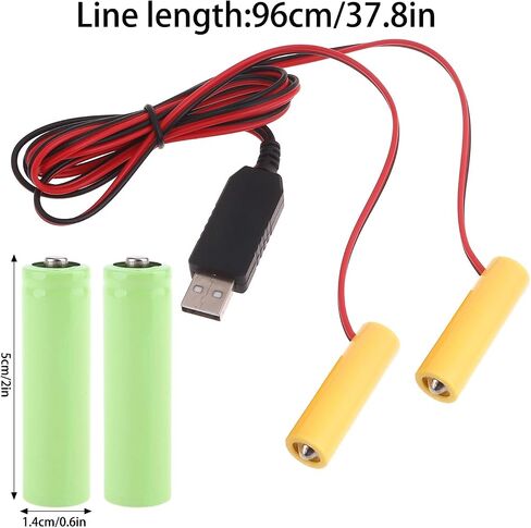 hejhncii 2 in 1 LR6 Battery Eliminators USB Power Supply Replace 3V LR6 Batteries for Clock Toy Camera Christmas Strips Light LED Lights Power Supply in Kuwait