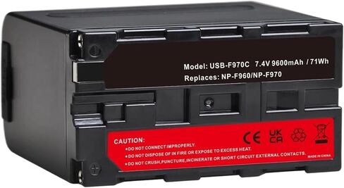 NP-F970 NP-F960 NP-F980 9600mAh with Type C Port QM91D CCD-RV100,MVC-FD91 for NP-F LED Video Light in Kuwait