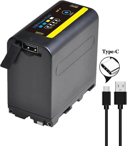 NP-F970 NP-F960 NP-F980 9600mAh with Type C Port QM91D CCD-RV100,MVC-FD91 for NP-F LED Video Light in Kuwait