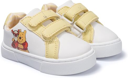 Disney Infant Sneakers - Winnie The Pooh and Minnie Mouse Baby Court Sneakers with a Hook and Loop Closure, Yellow, Size 6 Toddler in Kuwait