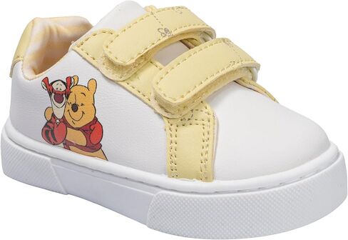 Disney Infant Sneakers - Winnie The Pooh and Minnie Mouse Baby Court Sneakers with a Hook and Loop Closure, Yellow, Size 6 Toddler in Kuwait