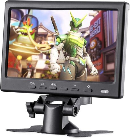 7inch HD LCD Monitor, IPS 1024X600 Resolution Screen, Car Rearview Cameras Monitor with HDMI VGA, 2 Video Input for Backup Camera for Car DVD VCR PC Laptop Raspberry Pi in Kuwait