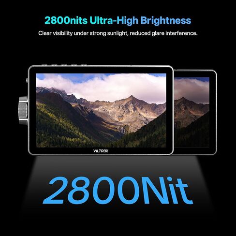 VILTROX DC-A1 2800Nits 7" Touchscreen Camera Field Monitor Sunshade Battery | 7 Inch Full HD 1920x1080 IPS 4K HDMI Loop In/Out 3D LUT Waveform Vectorscope Histogram Focus Peaking Zebra for Video Shooting in Kuwait