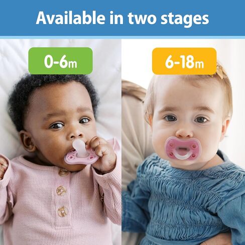 Dr. Brown's Advantage One-Piece Silicone Baby Pacifier, Fully Symmetrical Soother, Ecru/Light-Pink/Pink, 0-6M, BPA-Free, 4-Pack in Kuwait