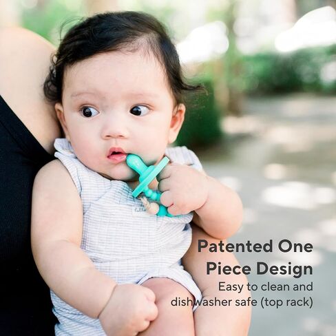 Ryan & Rose Cutie PAT All-in-One Pacifier and Teether Massaging Teething Ring and Hideaway Binky for Growing Babies (Canvas (3 Pack), Flat) in Kuwait