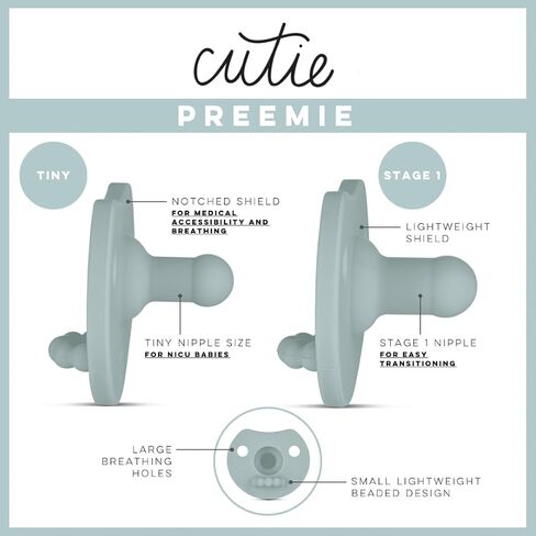 Ryan & Rose Cutie PAT Pacifier Teether (Preemie Kit, Mist) in Kuwait