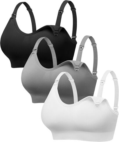 Angelhood Nursing Bras for Breastfeeding & Sleep, Seamless Maternity Bra | No padding, No Wire, Pull-on style, High-stretch breathable fabric, Ultra-soft for all-day comfort and overnight nursing in Kuwait