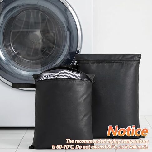 2PCS Water Resistant Wet Dry Bag 12x16" Waterproof Reusable Swim Clothes Storage Bags Small Swimsuit Dirty Clothes Laundry Bag Zippered Pockets with Handle for Baby Items and Travel, Machine Washable in Kuwait