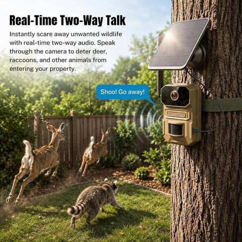 ClipBlur 4G LTE Solar Trail Camera, 1080P Wireless Outdoor, Night Vision | 6000mAh battery, SIM included, IP66 waterproof trail camera for wildlife, bird watching, farms and hunting, No WiFi needed in Kuwait