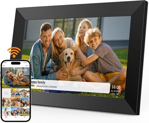 Digital Picture Frame,10.1 Inch 1280x800 IPS Touch Screen 16GB,Digital Photo Frame with Auto-Rotate，Supports SD Cards, Tuya app,Gifts for Your Loves in Kuwait