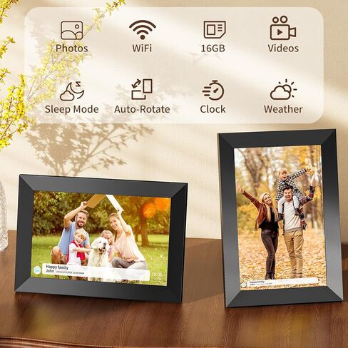Digital Picture Frame,10.1 Inch 1280x800 IPS Touch Screen 16GB,Digital Photo Frame with Auto-Rotate，Supports SD Cards, Tuya app,Gifts for Your Loves in Kuwait
