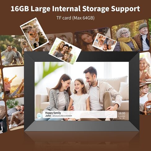Digital Picture Frame,10.1 Inch 1280x800 IPS Touch Screen 16GB,Digital Photo Frame with Auto-Rotate，Supports SD Cards, Tuya app,Gifts for Your Loves in Kuwait