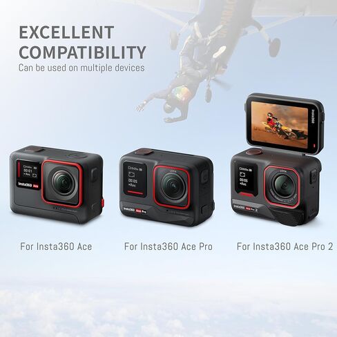 3-Pack Ace Pro 2/ Ace Pro Battery, 3-Channel Fast Charger Hub 1800mAh/6.93W | with USB-C Charging Cable Upgrade for Insta360 Ace Pro 2/Ace Pro/Ace Action Camera in Kuwait