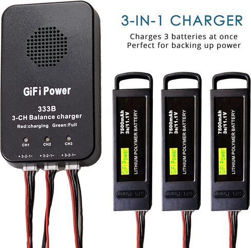 MaximalPower 3-in-1 Battery Balance Charger for Yuneec Q500 LiPo Batteries | 45-Minute Charging with Plug-and-Play Function Simultaneous Charge for Quick Charging (Charger ONLY) in Kuwait