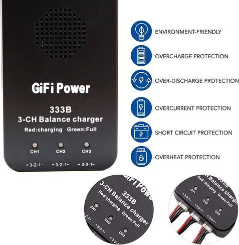 MaximalPower 3-in-1 Battery Balance Charger for Yuneec Q500 LiPo Batteries | 45-Minute Charging with Plug-and-Play Function Simultaneous Charge for Quick Charging (Charger ONLY) in Kuwait