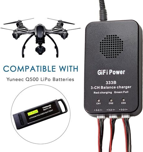 MaximalPower 3-in-1 Battery Balance Charger for Yuneec Q500 LiPo Batteries | 45-Minute Charging with Plug-and-Play Function Simultaneous Charge for Quick Charging (Charger ONLY) in Kuwait