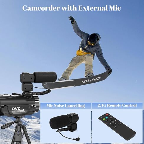8K Video Camera 48MP UHD WiFi Vlogging Cameras for YouTube with 32GB Card | Recorder with 18X Digital Zoom, IR Night Vision,3.0-inch Touch Screen Camcorder,Microphone, Lens Hood, Stabilizer, Batteries in Kuwait