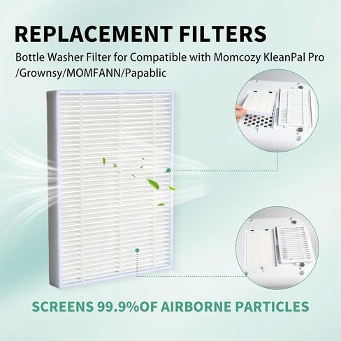 Bottle Washer Bottom Tray for MomCozy, KleanPal Pro Grownsy MomFann Papablic Bottle Washer Bottom Tray Replacement, Made of PP Material, Sturdy and Durable + 3Pack Air Filter in Kuwait
