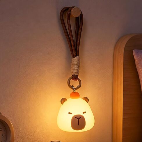 UNEEDE Mini Duck Night Light with Lanyard, 8 Color Changing Rechargeable Night Light, Portable Mini Night Light for Kids, Soft Silicone Duck Squishy Cute Lamp for Bedroom & Camping, Gifts in Kuwait
