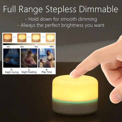 RTSU Nursery Night Light for Baby, Touch Activated, Magnetic Charging | Stepless Dimmable, Brightness Memory, Glow Ring, Bedside Lamp in Kuwait