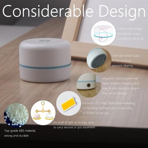 RTSU Nursery Night Light for Baby, Touch Activated, Magnetic Charging | Stepless Dimmable, Brightness Memory, Glow Ring, Bedside Lamp in Kuwait
