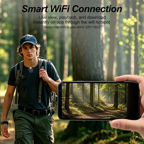 AEZ Body Camera with Audio & Video Recording, 1080P HD Wearable POV Camera with Night Vision, 460-Min Battery, WiFi App Control, Portable Action Camera for Vlogging Travel Work Security (No SD Card) in Kuwait