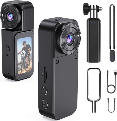 P100 2K Police Body Camera 64GB Body Cam 12 Hours Continuous Recording USB-C Infrared Night Vision Waterproof Shockproof Lightweight Data-encrypt for Law Enforcement Record in Kuwait