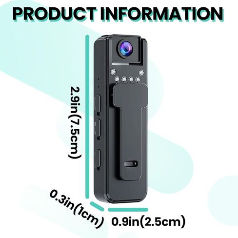 Sports Video Audio Recorder with 120 Degree Wide Angle- 1080P Wearable Personal Portable Cameras - Night Version Camcorder for Security Work Records Traveling, Clip-On Sports Recorder in Kuwait