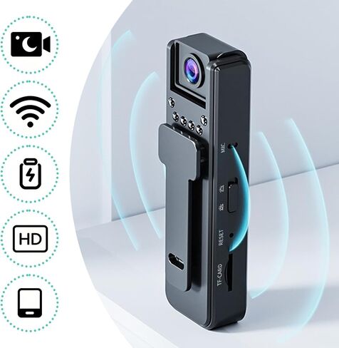 Sports Video Audio Recorder with 120 Degree Wide Angle- 1080P Wearable Personal Portable Cameras - Night Version Camcorder for Security Work Records Traveling, Clip-On Sports Recorder in Kuwait