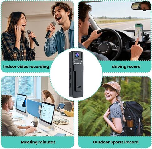Sports Video Audio Recorder with 120 Degree Wide Angle- 1080P Wearable Personal Portable Cameras - Night Version Camcorder for Security Work Records Traveling, Clip-On Sports Recorder in Kuwait