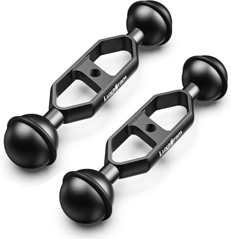 Luxagram 2PCS 5" Double Ball Arm for Underwater Photography, Professional Adjustable Dual Ball Joint Light Mount, Aluminum Alloy Clamp for Camera Tray, Video Lights & Strobes in Kuwait