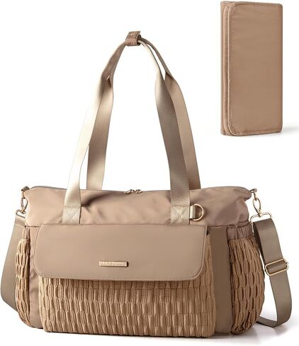 Marscamd Diaper Bag Tote with Changing Pad, Large Crossbody Baby Bag | with Insulted Bottle Pockets, Luggage sleeve, Lightweight, for Travel & Labor Delivery in Kuwait
