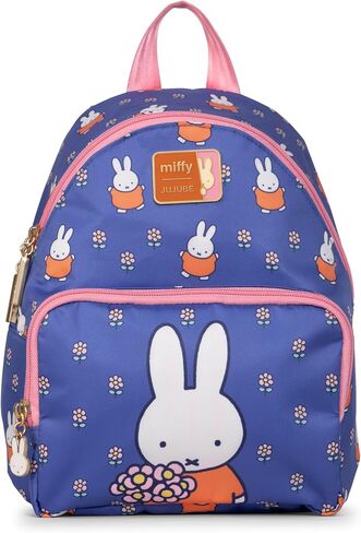 JuJuBe Miffy Flower Fields Mini Backpack Purse for Women, Small Lightweight Backpack with Zipper Pockets, Everyday Travel Bag for Work Shopping in Kuwait